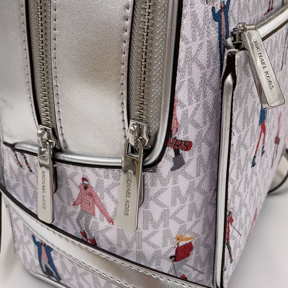 Michael Kors Jet Set Girls ADINA Medium Backpack Bright White Multi Color - Picture 15 of 16